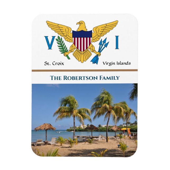 US Virgin Islands Flag USVI St. Croix Caribbean Magnet (Vertical)
