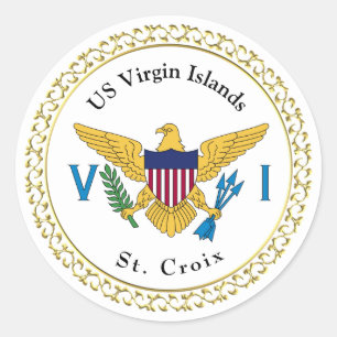US Virgin Islands Flag USVI St. Croix Classic Round Sticker
