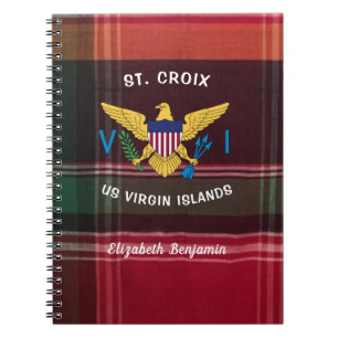 US Virgin Islands Flag USVI St. Croix Madras Notebook