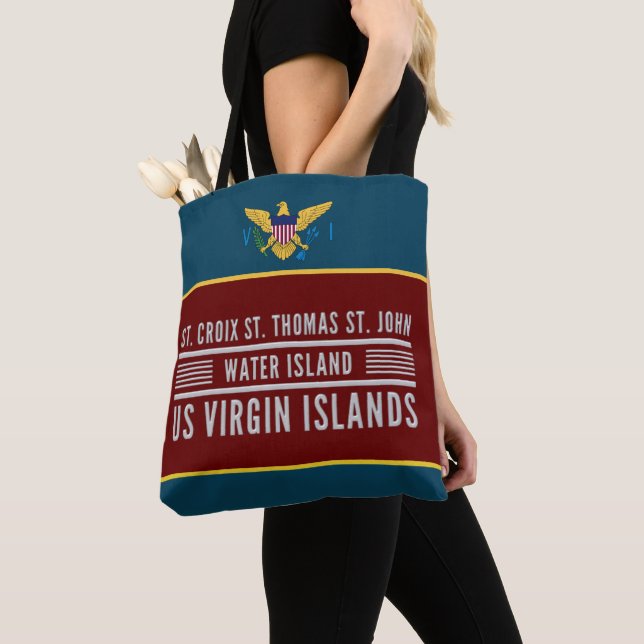  US Virgin Islands Flag USVI St. Croix St. Thomas  Tote Bag (Close Up)