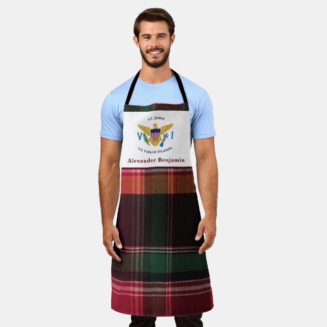 US Virgin Islands Flag USVI St. John Madras Apron (Worn)