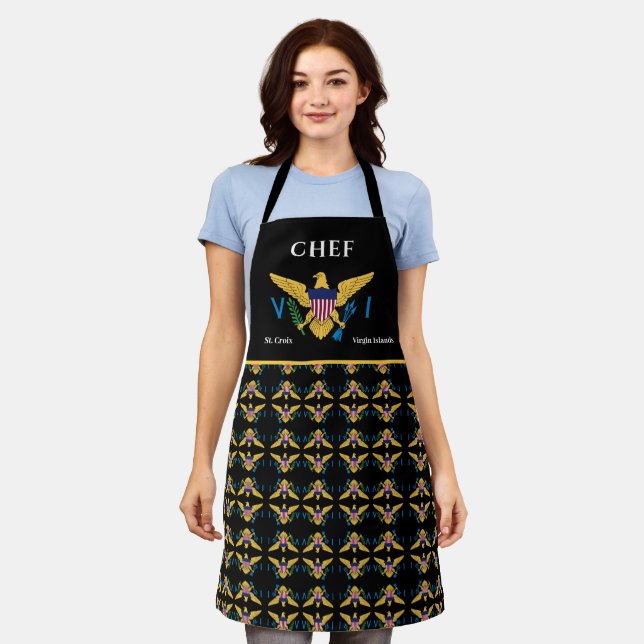 US Virgin Islands Flag USVI VI Chef Cook Apron (Worn)