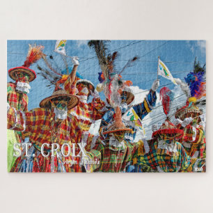 US Virgin Islands Flags Moko Jumbies Caribbean  Jigsaw Puzzle
