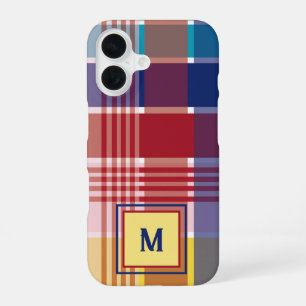US Virgin Islands Madras Monogram Personalise  iPhone 16 Case