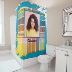 US Virgin Islands Madras Photo Elegant   Shower Curtain