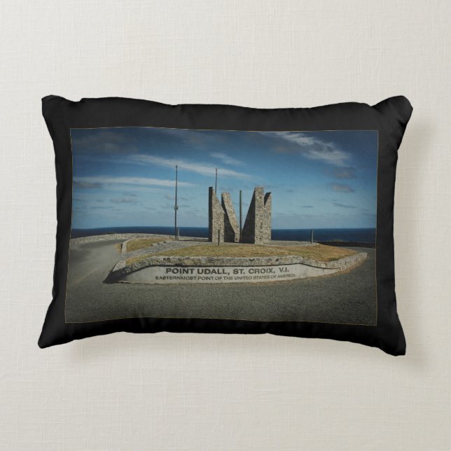 US Virgin Islands Point Udall Decorative Cushion (Back)