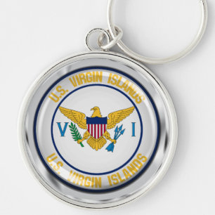US Virgin Islands Round Emblem Key Ring