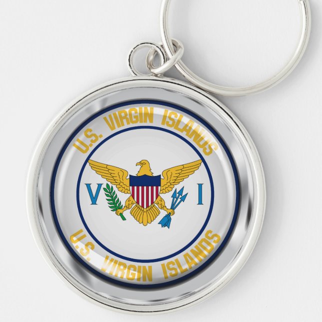 US Virgin Islands Round Emblem Key Ring (Front)