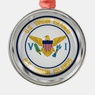 US Virgin Islands Round Emblem Metal Ornament
