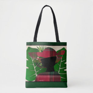 US Virgin Islands St. Croix Madras Tropical Palms Tote Bag