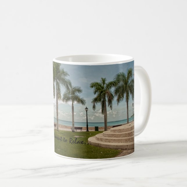 US Virgin Islands St. Croix Palm Trees Tropical Coffee Mug (Front Right)