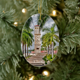 US Virgin Islands St. Croix USVI Clock Tower  Ceramic Ornament