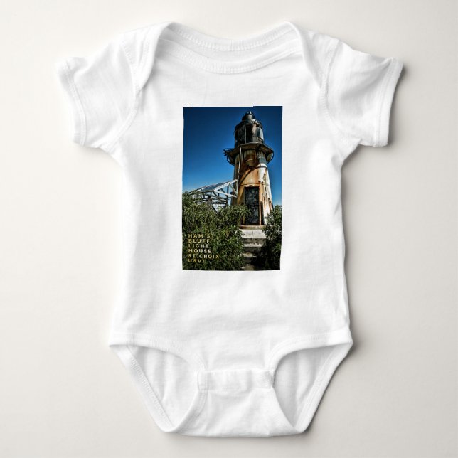 US Virgin Islands St. Croix USVI Light House Baby Bodysuit (Front)