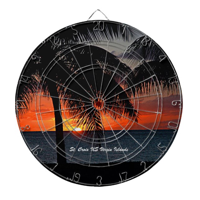US Virgin Islands St. Croix USVI Sunset Custom Dartboard (Front)