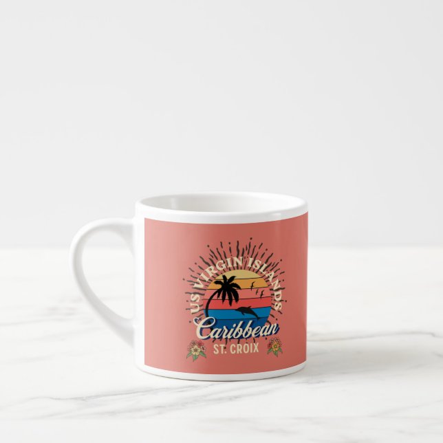 US Virgin Islands St. Croix USVI Sunset Ocean Espresso Cup (Left)