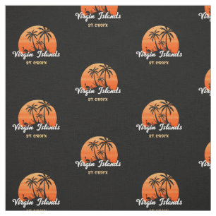 US Virgin Islands St. Croix USVI Sunset Palms Fabric