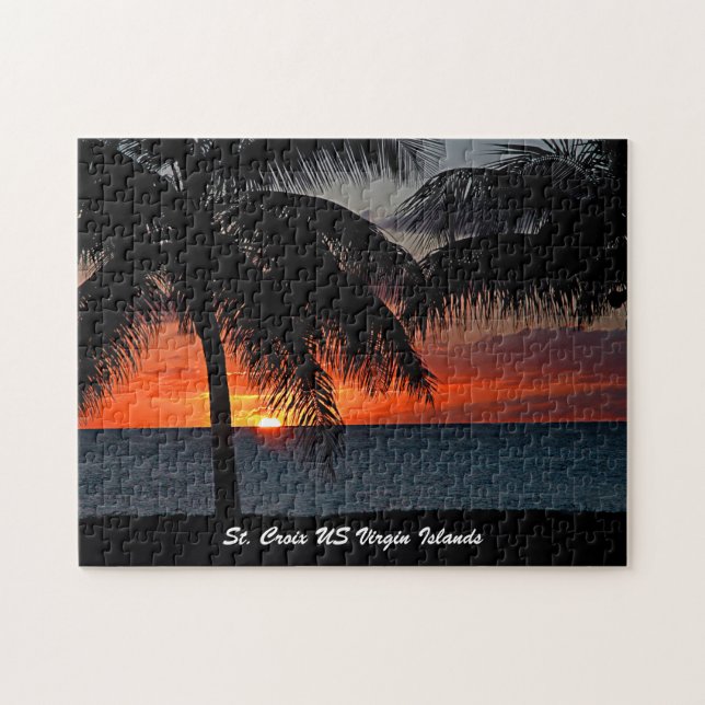 US Virgin Islands St. Croix USVI Sunset Tropical Jigsaw Puzzle (Horizontal)