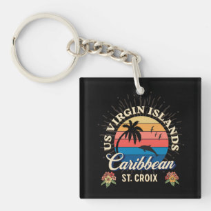 US Virgin Islands St. Croix USVI Tropical  Key Ring