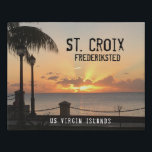 US Virgin Islands St. Croix USVI Tropical Sunset  Faux Canvas Print<br><div class="desc">US Virgin Islands St. Croix USVI Tropical Sunset Canvas Art great for your home or office. What a wonderful way to enjoy a Virgin Islands Sunset from the Island of St. Croix in the Caribbean! The sunset has a beautiful palm tree and the Frederiksted wharf that complements the sunset in...</div>