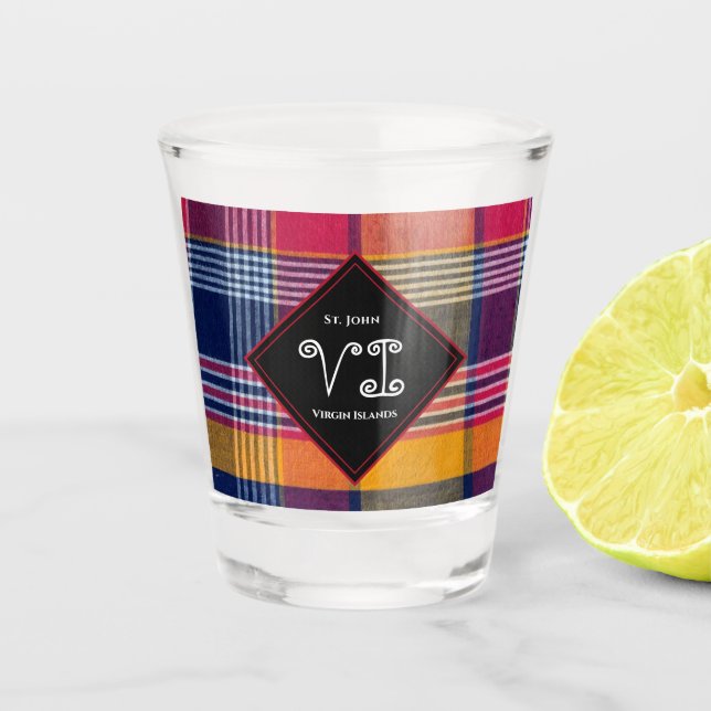 US Virgin Islands St. John USVI Madras USVI Shot Glass (Front)