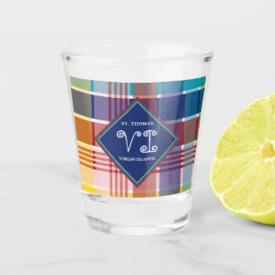US Virgin Islands St. Thomas USVI Madras Caribbean Shot Glass