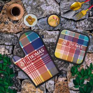 US Virgin Islands St. Thomas USVI Madras Oven Mitt