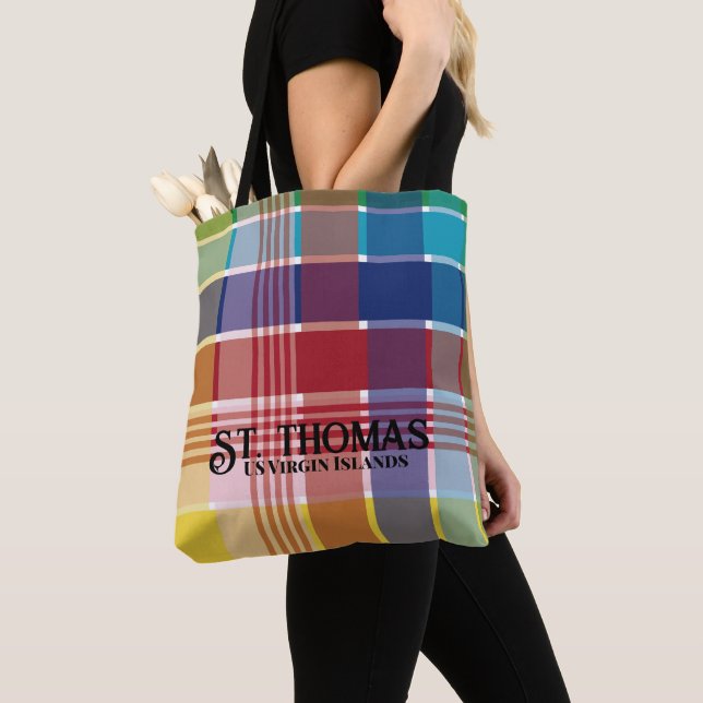 US Virgin Islands St. Thomas USVI Madras  Tote Bag (Close Up)