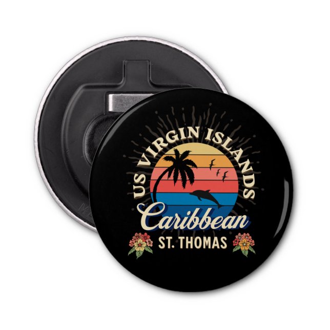 US Virgin Islands St. Thomas USVI Tropical   Bottle Opener (Front)