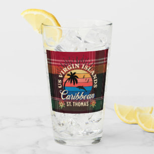 US Virgin Islands St. Thomas USVI Tropical Madras  Glass