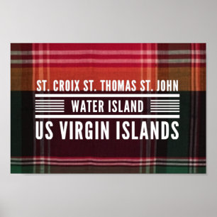 US Virgin Islands USVI Caribbean Madras Poster