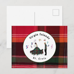 US Virgin Islands USVI Madras St. Croix Dancers Postcard