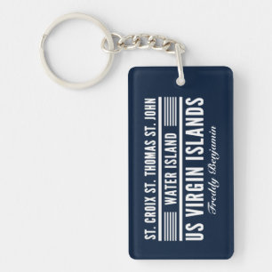 US Virgin Islands USVI St. Croix St. Thomas Custom Key Ring