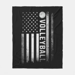 US Volleyball Practice USA Flag American Women Men Fleece Blanket