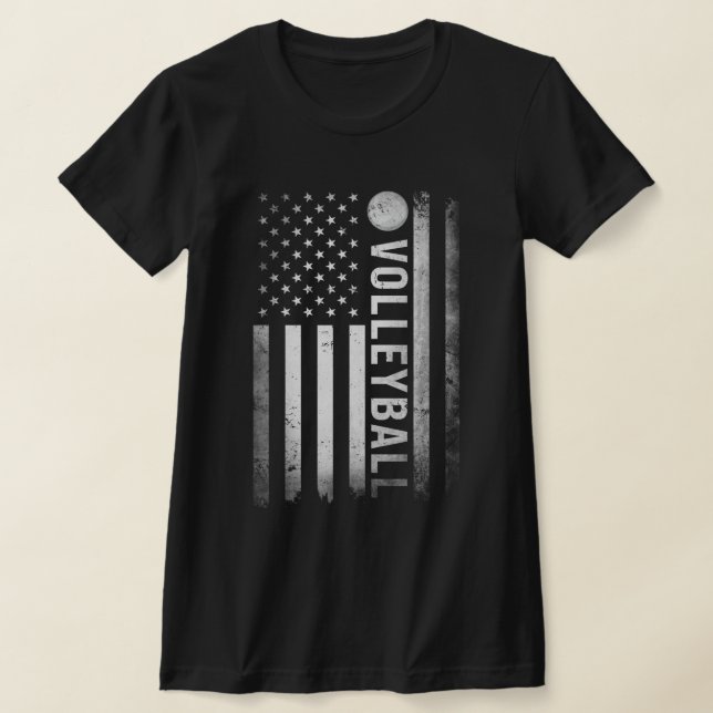 US Volleyball Practice USA Flag American Women Men T-Shirt (Laydown)