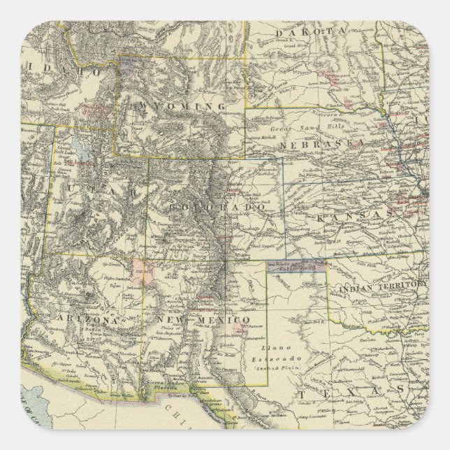 US Western Square Sticker (Front)