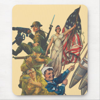 US WW1 propaganda poster mash-up Mouse Pad