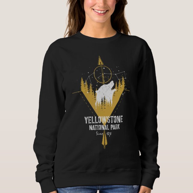 Us Yellowstone National Park Camping Hiking Sweatshirt (Front)