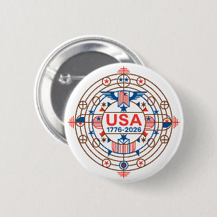 USA 1776-2026 6 CM ROUND BADGE
