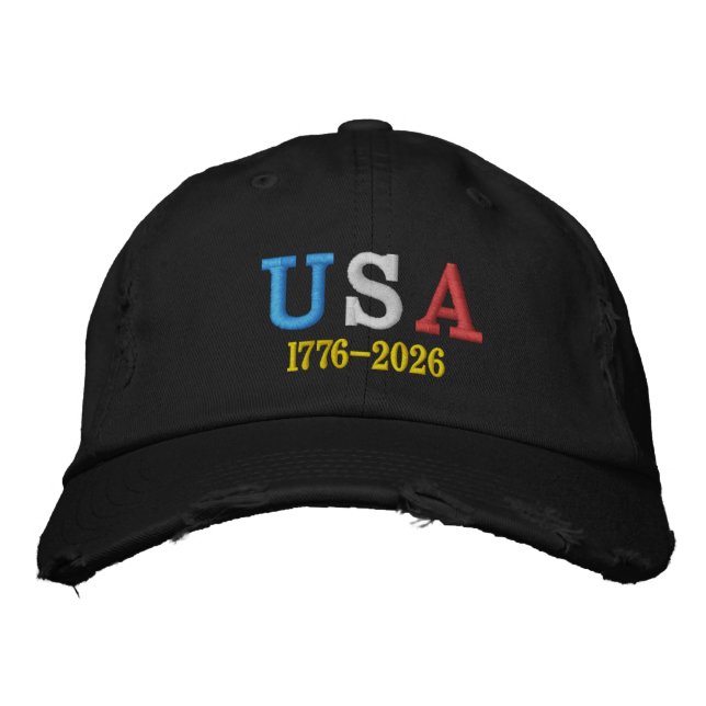 USA 1776-2026 Semiquincentennial Embroidered  Hat (Front)