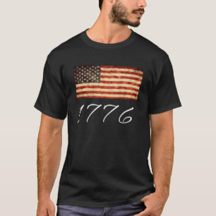 USA 1776 American Flag Vintage Style Retro Graphic T-Shirt