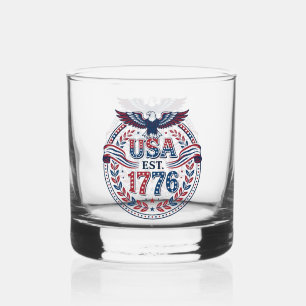 USA 1776 Heritage Emblem Whiskey Glass