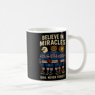 Usa 1980 Ice Hockey Retro Animals Coffee Mug