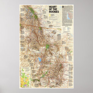" USA: 1995/today - Heart of the Rockies Map ... Poster