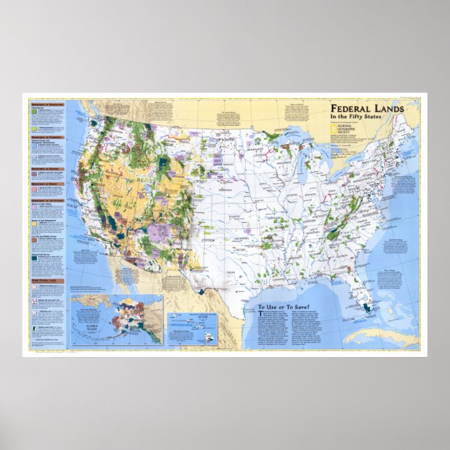 " USA: 1996/today - Federal Lands Map... Poster (Front)