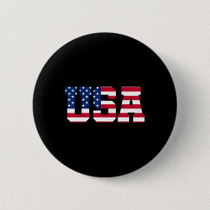 Usa 1 Patriotic American Flag Men Women Kids July  6 Cm Round Badge