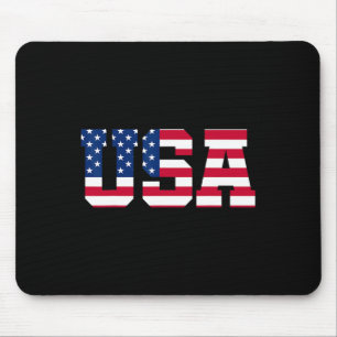 Usa 1 Patriotic American Flag Men Women Kids July Mouse Pad