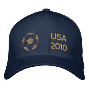USA 2010 gold embroidered soccer ball cap