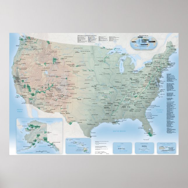USA 2020 National Parks Map Poster (Front)