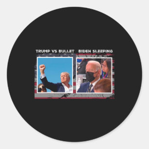 Usa 2024 Election Campaign trump Vs Bullet  Classic Round Sticker