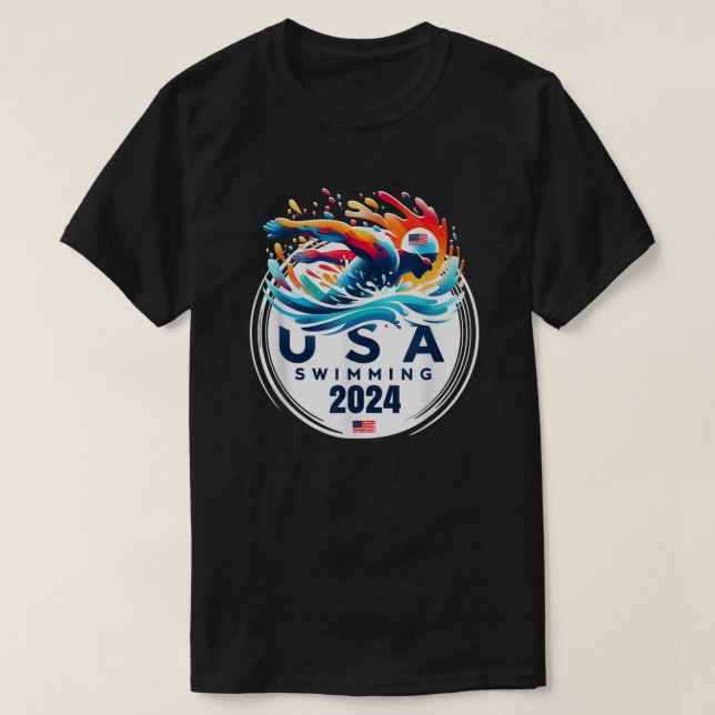 USA 2024 United States American Sport 2024 Swim T-Shirt (Design Front)